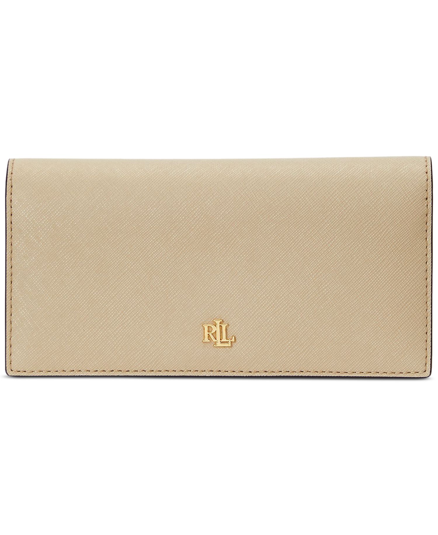 Crosshatch Leather Slim Snap Closure Wallet
