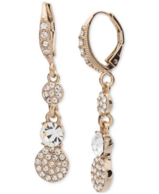 Givenchy - Gold-Tone Crystal Pav&eacute; Double Drop Earrings