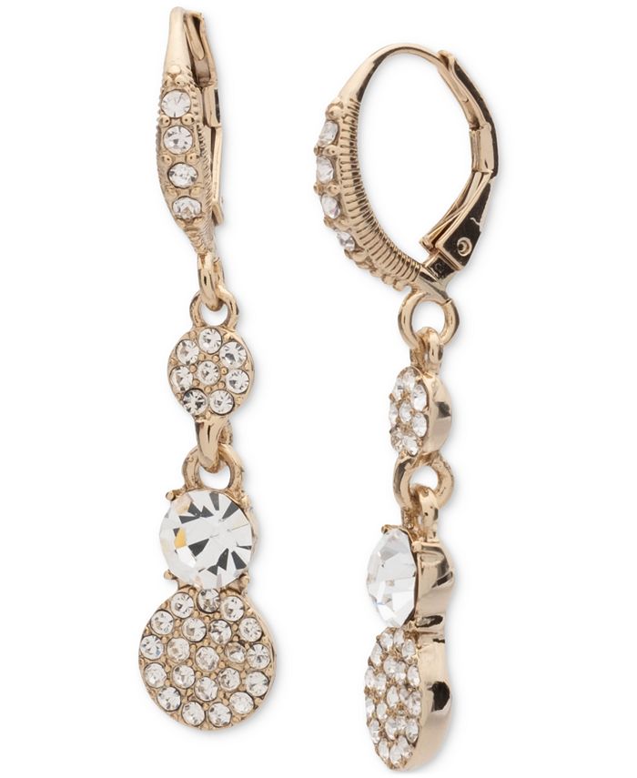 Givenchy Gold-Tone Crystal Pavé Double Drop Earrings - Macy's