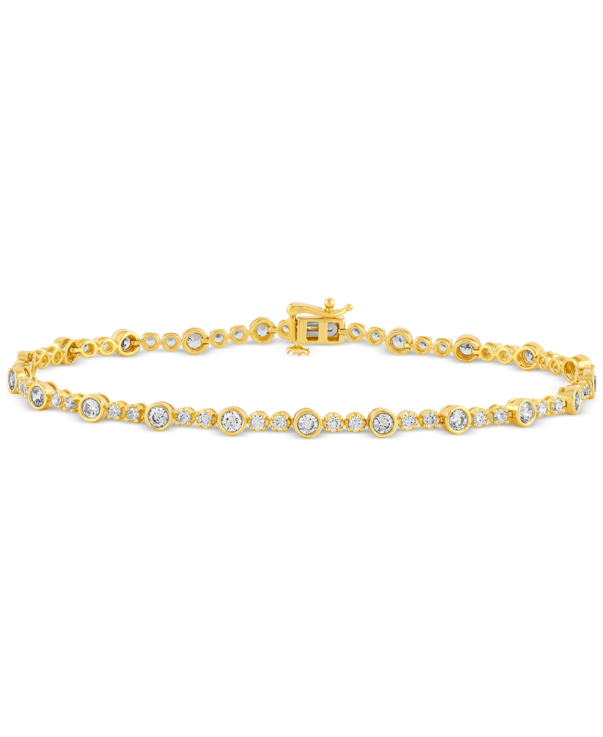 Macy's Diamond Bezel Link Bracelet (2 Ct. T.w.) In 10k Gold In Yellow Gold