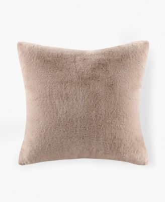 Sable Solid Faux Fur Decorative Pillow, 20" x 20"
