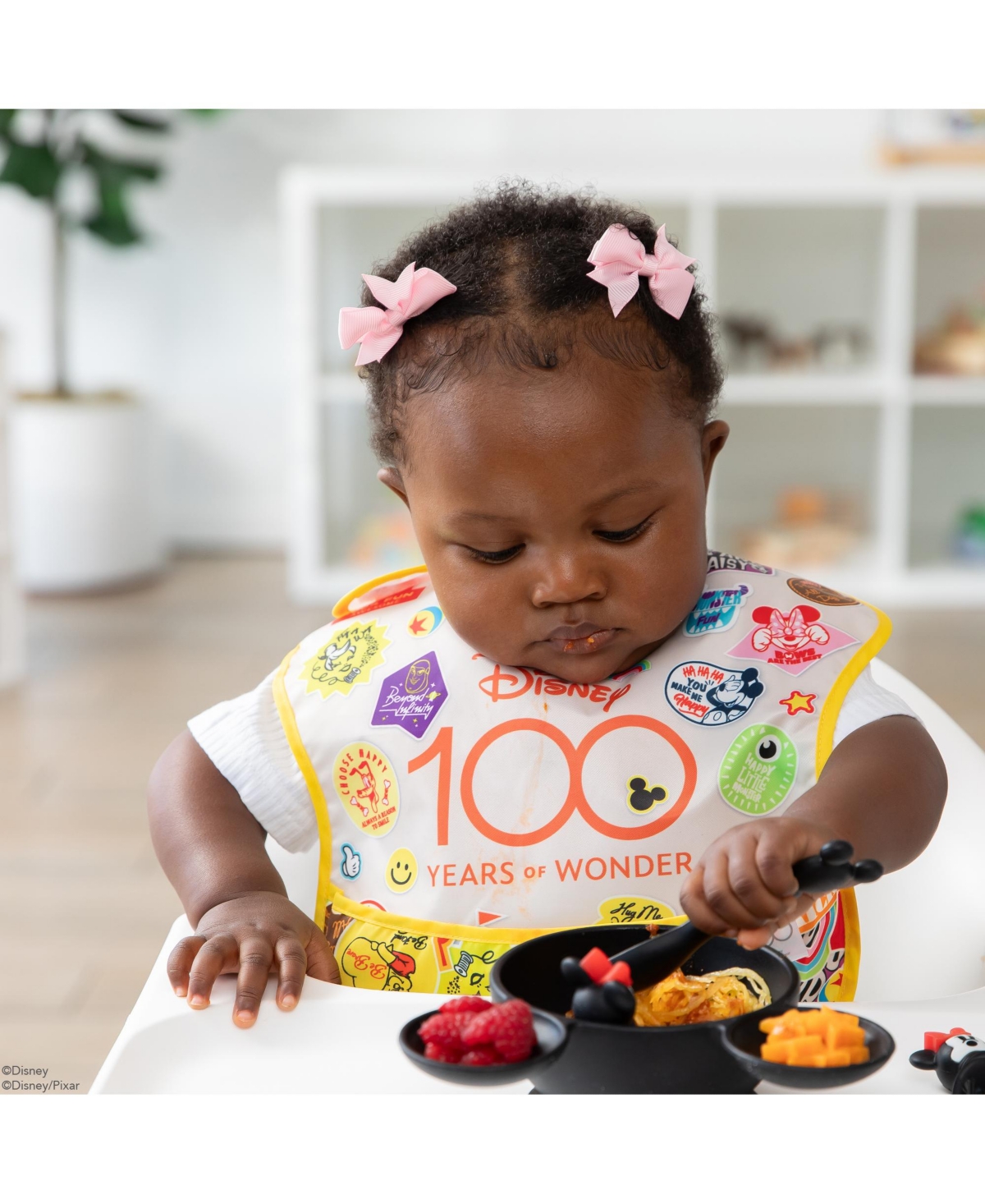 Bumkins Baby Disney 100 Happy Faces Super Bibs, Pack of 2 - Disney 100 Years Happy Faces