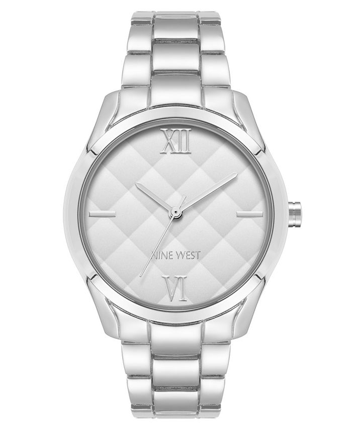 Nine West Women's Quartz SilverTone Alloy Link Bracelet Watch, 36mm