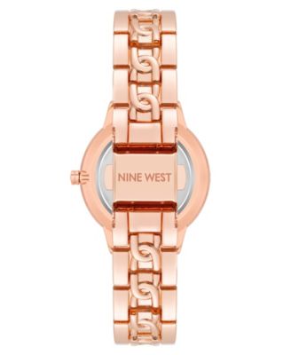 Women's Quartz Rose Gold-Tone Alloy Link with Chain Design Bracelet Watch, 36.5mm