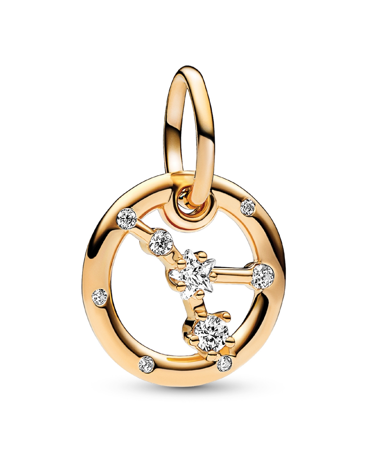 Pandora 14k Gold-plated Zodiac Dangle Charm In Cancer