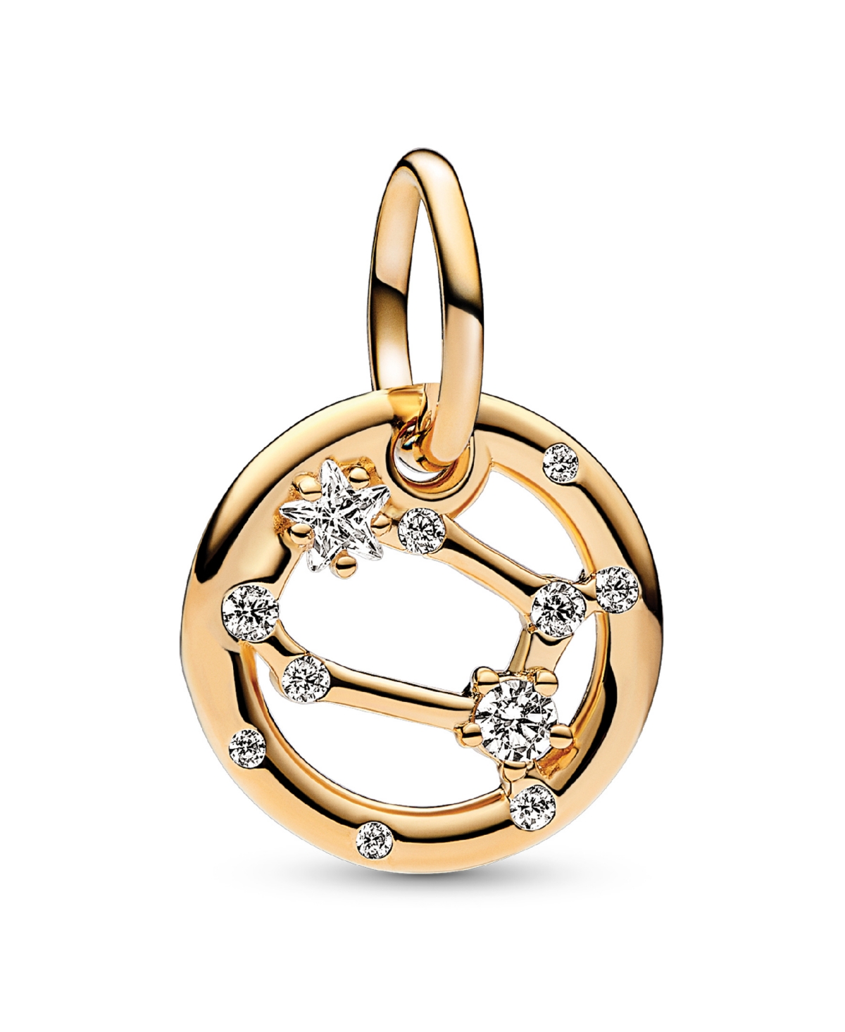 Pandora 14k Gold-plated Zodiac Dangle Charm In Gemini