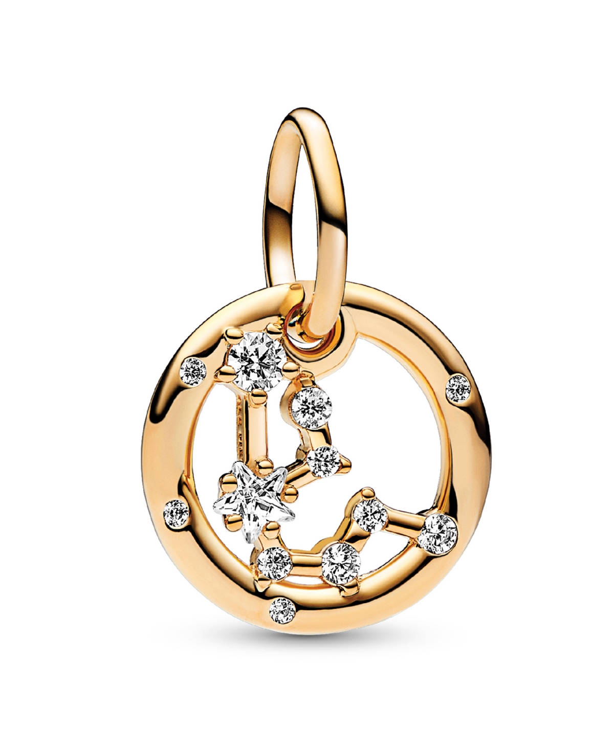 Pandora 14k Gold-plated Zodiac Dangle Charm In Aquarius