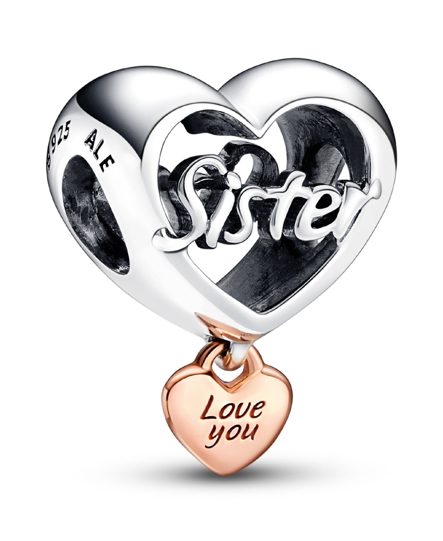 Sterling Silver Love You Heart Charm