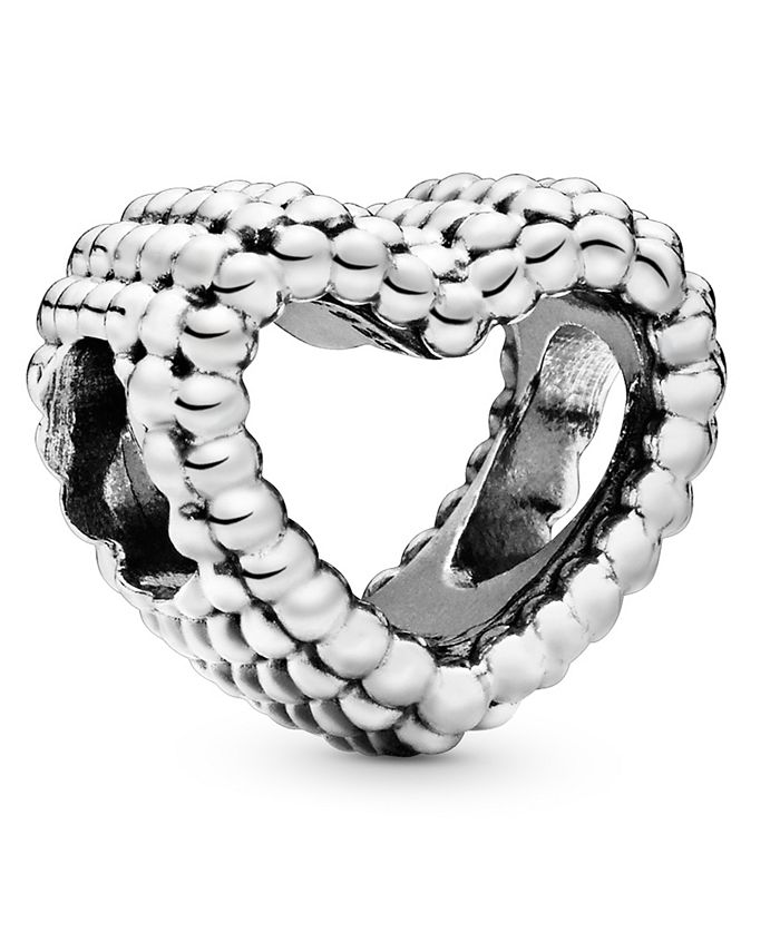 Pandora Sterling Silver Beaded Open Heart Charm Macy's