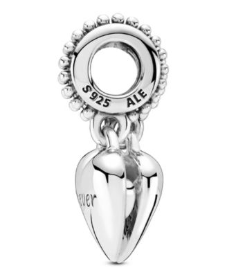Sterling Silver Aunt Niece Split Heart Dangle Charm