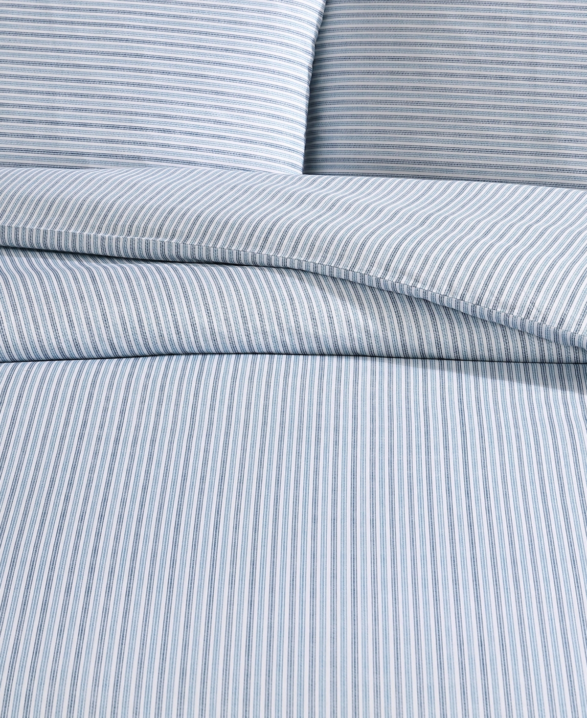 Eddie Bauer Ticking Stripe Cotton Percale Piece Duvet Cover Set