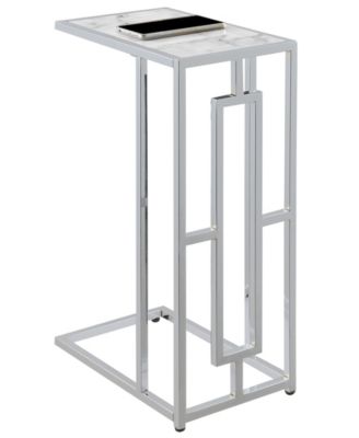 15.75" Chrome Oxford Glass C End Table