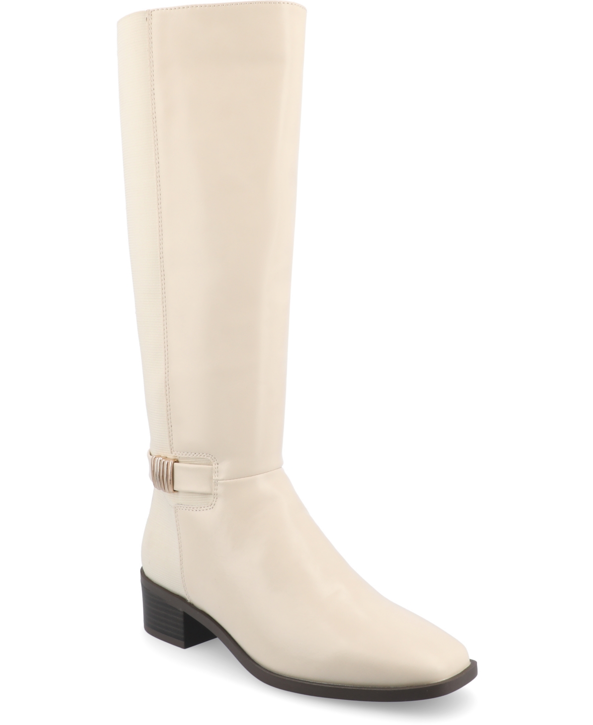 Journee Collection Women's Londyn Tru Comfort Wide Width Regular Calf Knee High Riding Boots In Bone