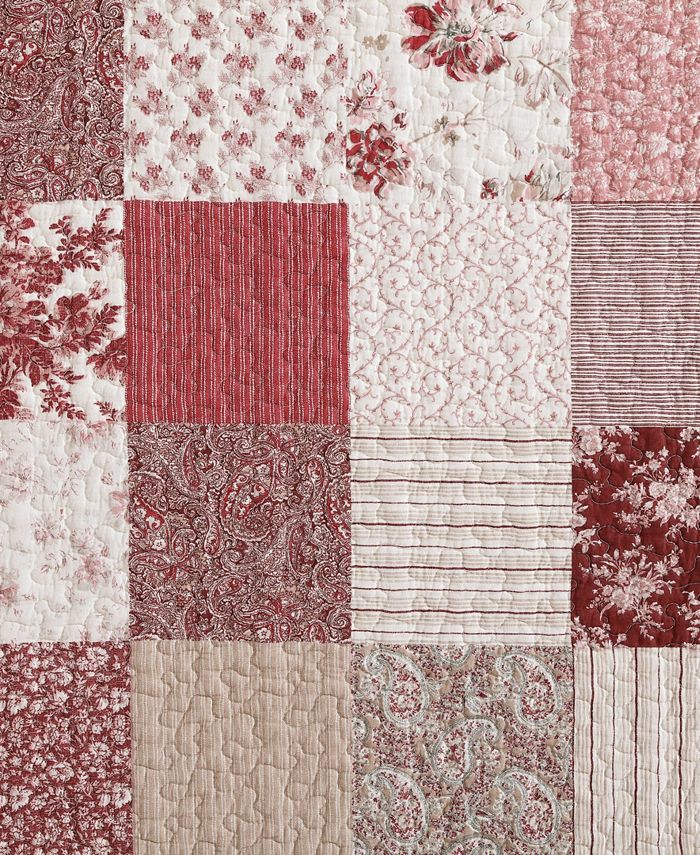 Laura Ashley Celina Patchwork Cotton Reversible 3Piece Quilt Set, King Macy's