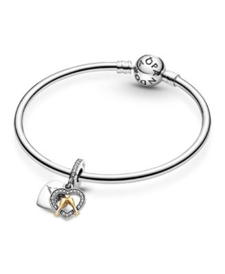 Cubic Zirconia Two-Tone Happy Anniversary Dangle Charm