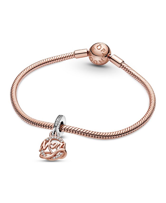 Pandora Cubic Zirconia Two-Tone Mom Dangle Charm - Macy's
