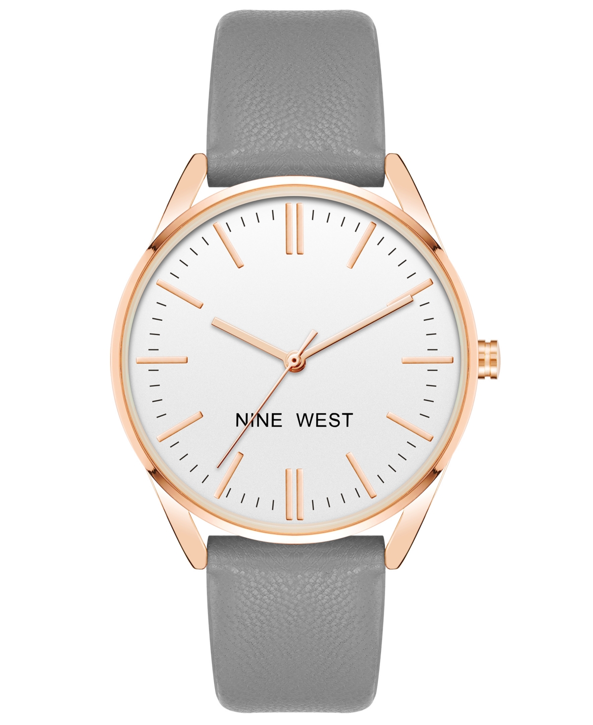 Women's Quartz Gray Faux Leather Band Watch, 36mm - Gray, Rose Gold-Tone
