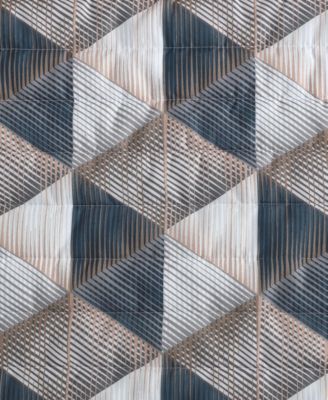 Gridwork Reversible 3 Piece Quilt Set, Full/Queen