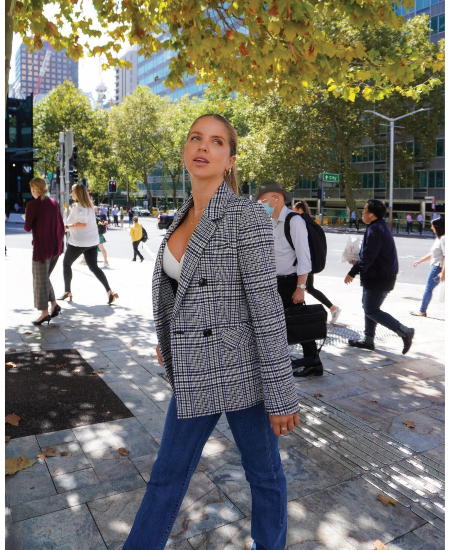Piccadilly Wool Blend Plaid Blazer
