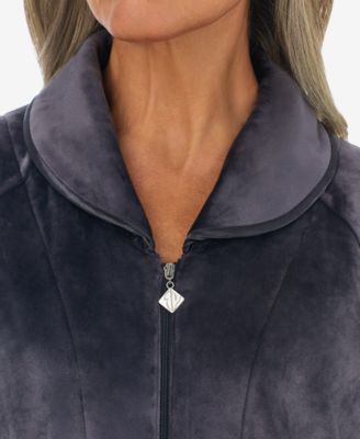 Women's Zip-Front Velour Ballet Robe