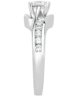 Diamond Swirl Channel-Set Engagement Ring (1 ct. t.w.) in 14k White Gold