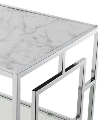 42" Chrome Town Square Coffee Table with Shelf