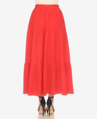 Women's Pleated Tiered Maxi Skirt