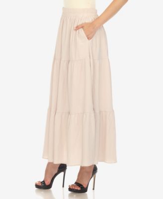Women's Pleated Tiered Maxi Skirt