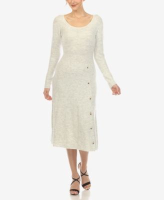 Women's Scoop Neck Fit and Flare Sweater Dress