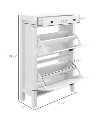 Shoe Storage Cabinet with 2 Flip Drawers for 8 Pairs of Shoes