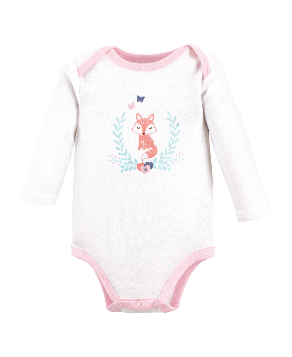 Hudson Baby Baby Girls Cotton Long-Sleeve Bodysuits, 3-Pack - Woodland fox