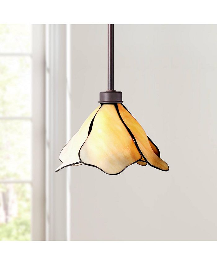 Possini Euro Design Petals Bronze Mini Pendant Lighting Fixture 8" Wide ...