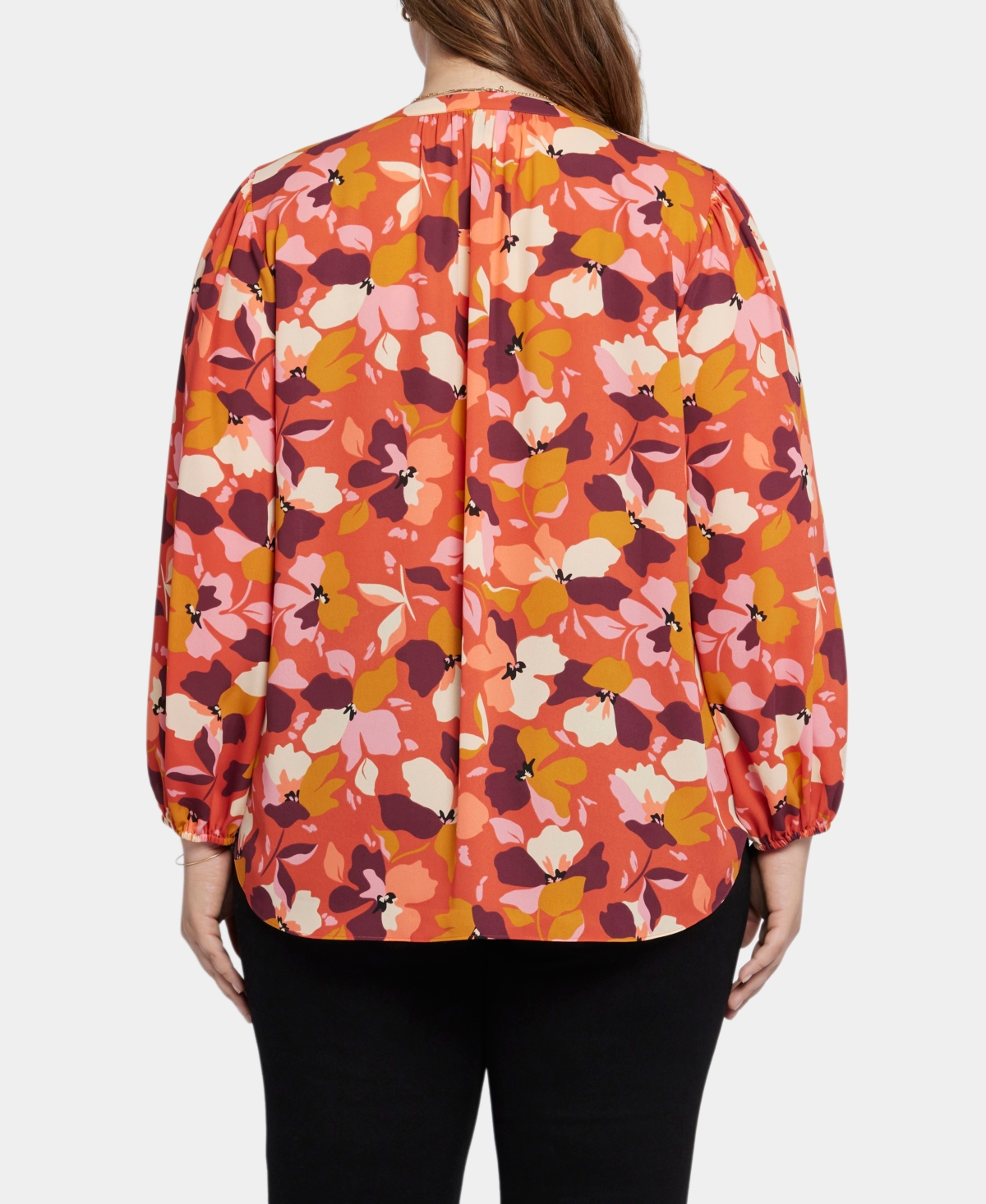 Nydj Long Sleeve Split Neck Top In Adriana