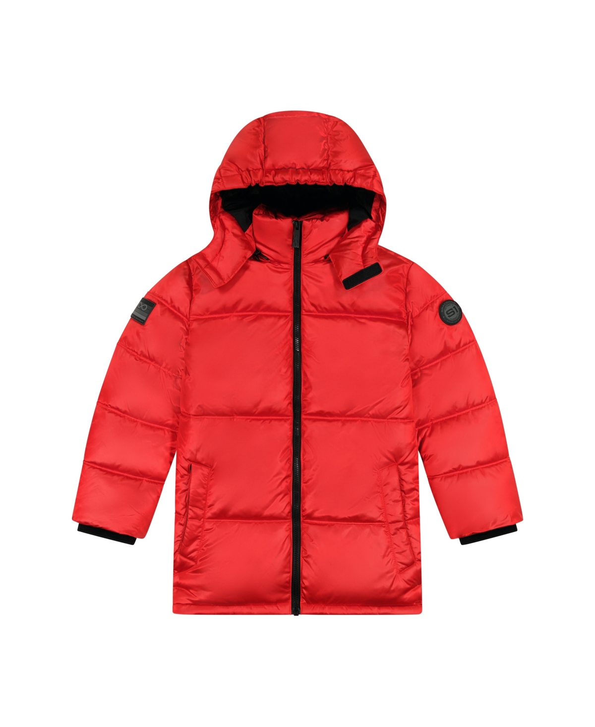 Space One Kids' Big Boys Galactic Puffer Jacket In Mars Red