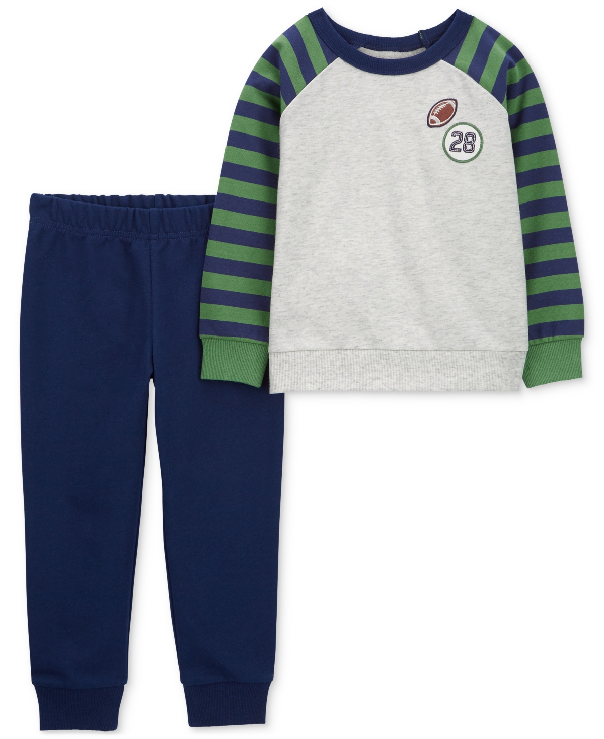 Carter's Babies' Toddler Boys Football Raglan T-shirt And Pants, 2 Piece Set In Green