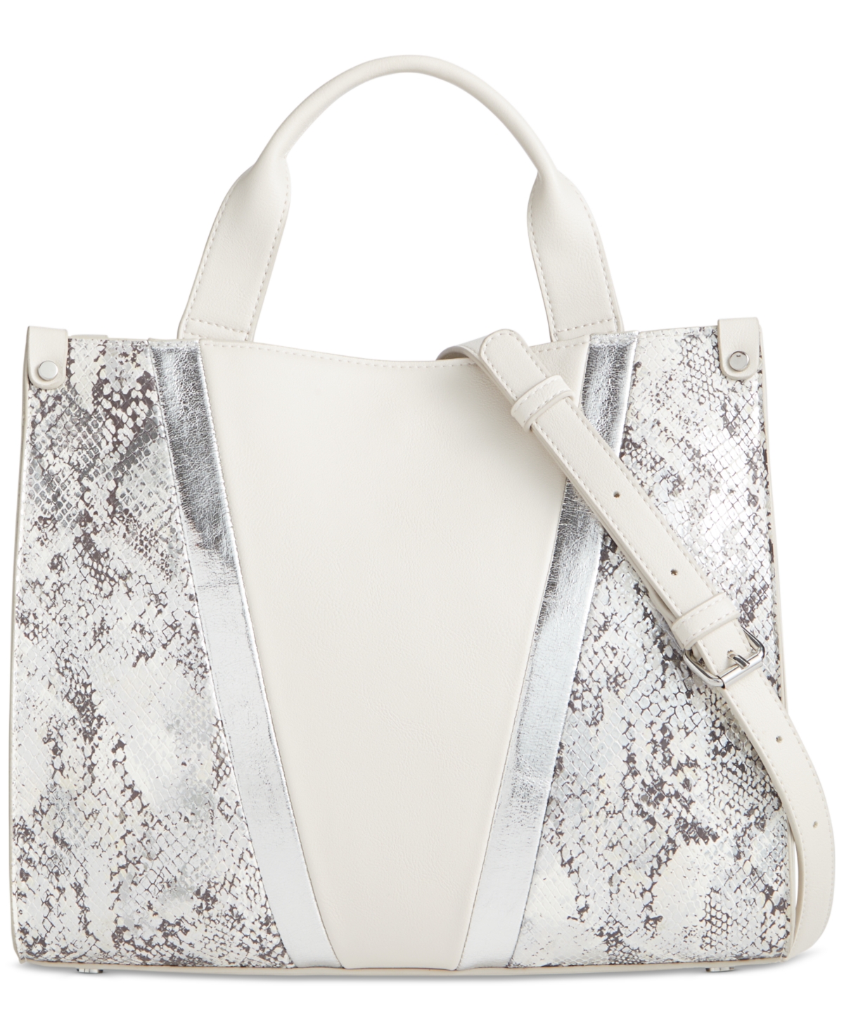 Inc International Concepts Caitlinn Large Tote, Created For Macy's In Bone,snake,slv