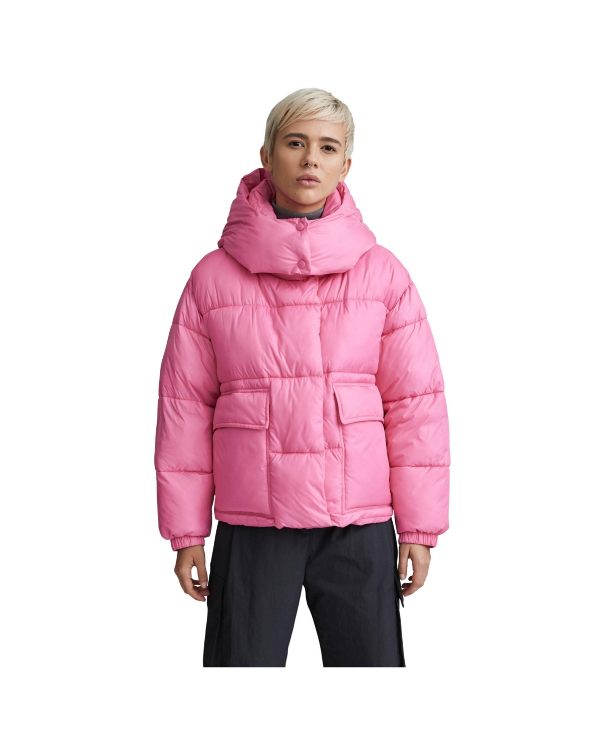 Women's Wonder Puff with Detachable Hood Jacket - Punch