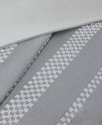 Madison Park Drew 3 Pc. Clipped Jacquard Duvet Cover Set In Gray