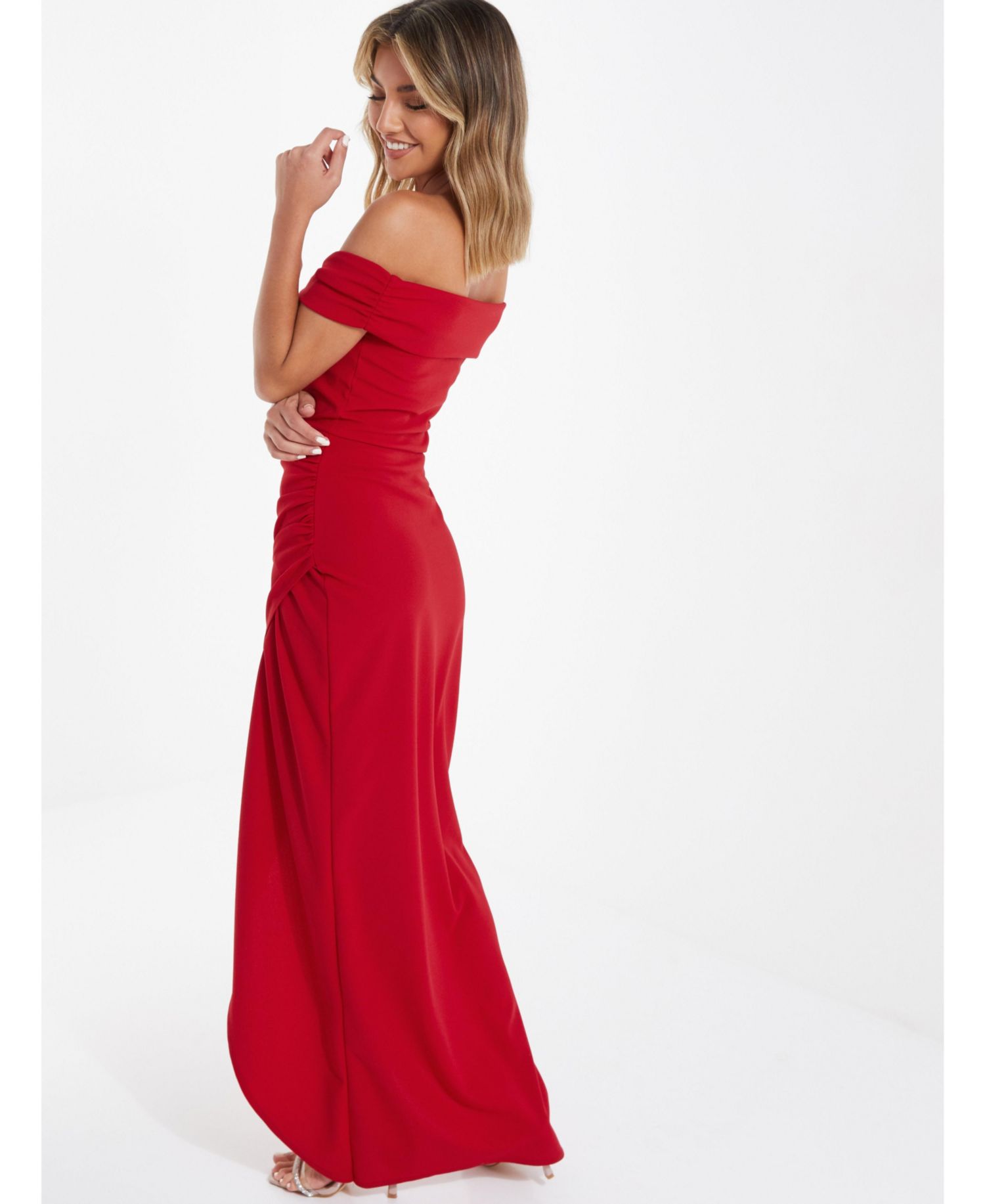 Women's Scuba Crepe Bardot Maxi Dress