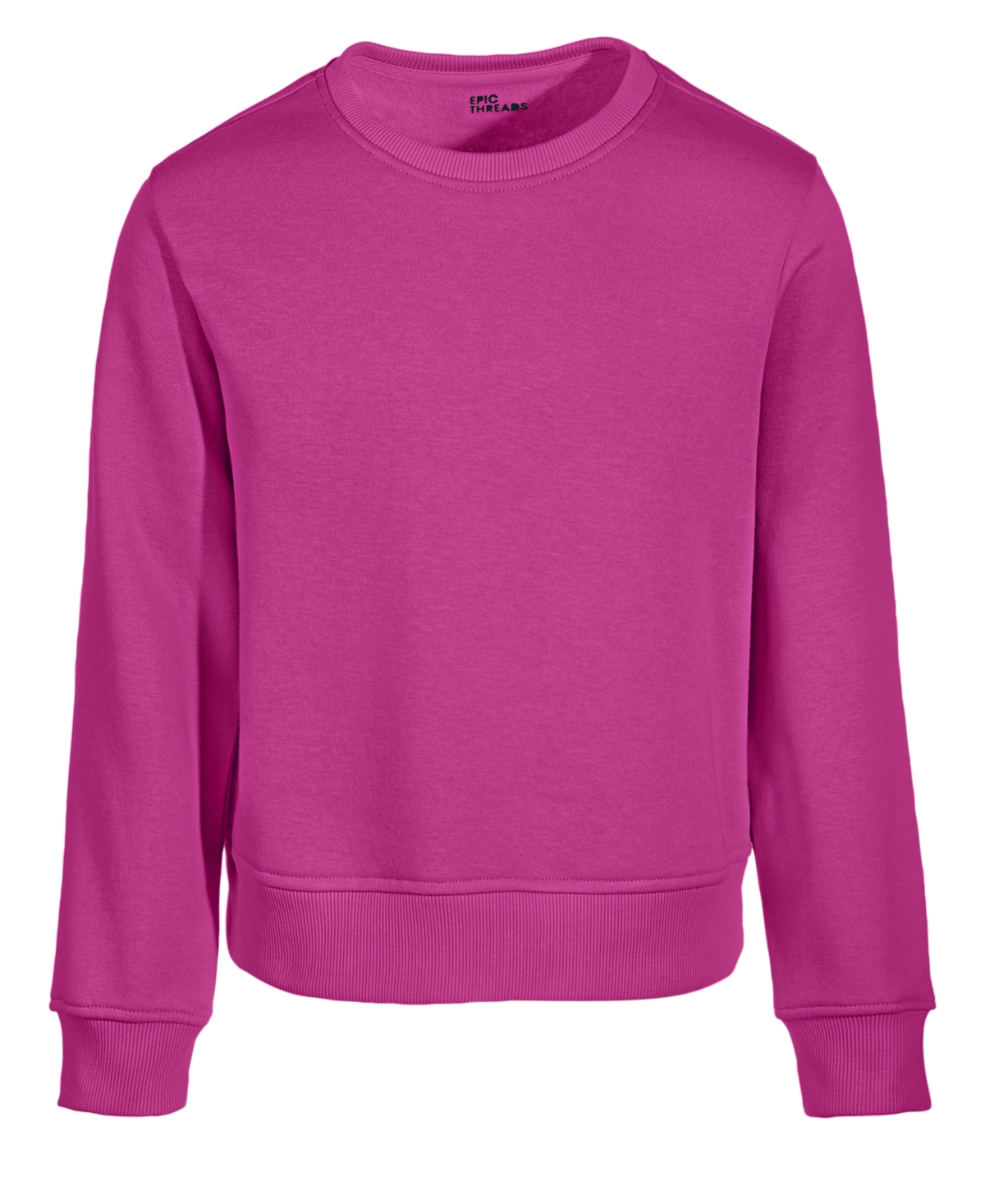 Epic Threads Kids' Toddler & Little Girls Fleece Crewneck Sweatshirt, Created For Macy's In Petunia Pink