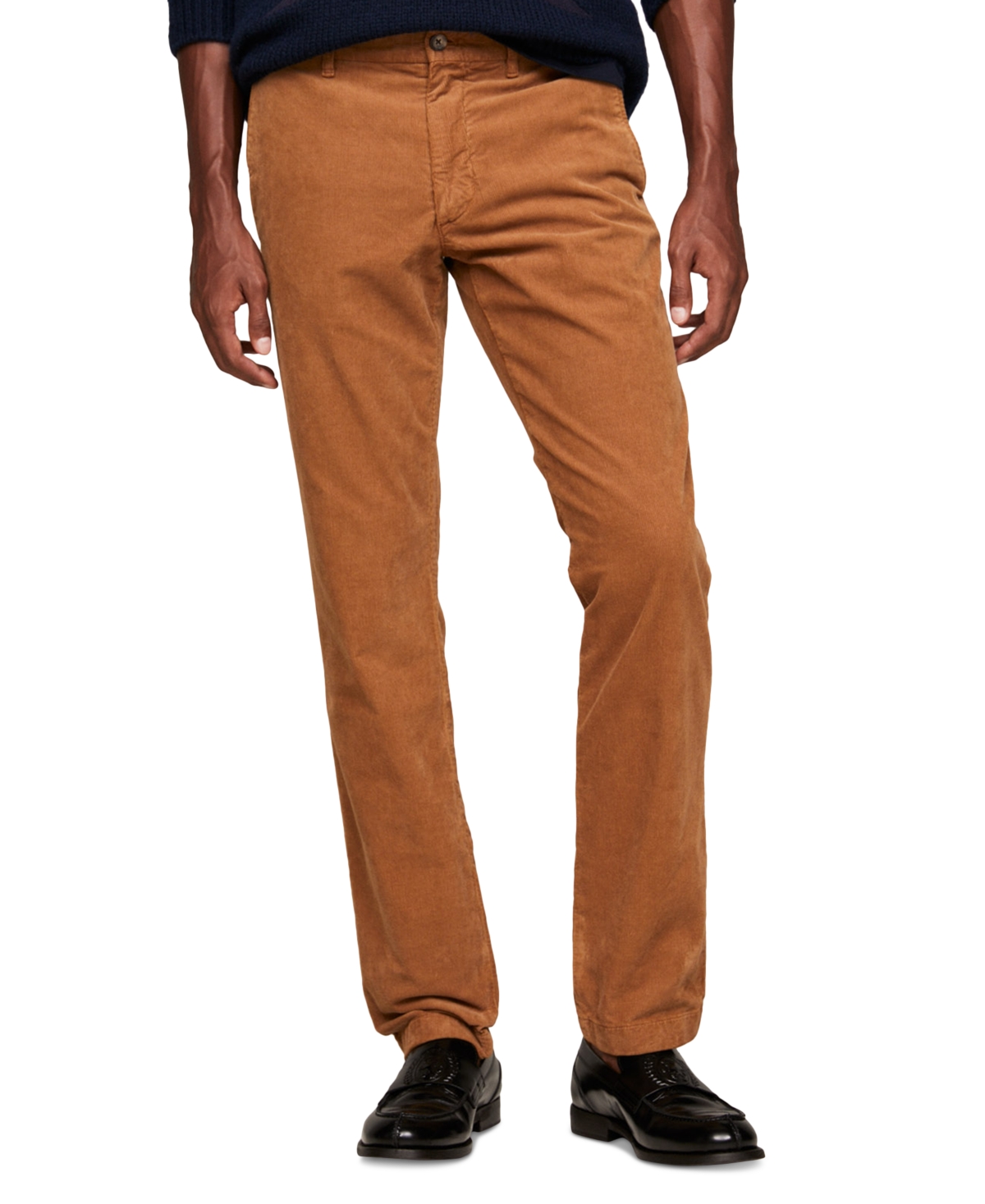 Shop Tommy Hilfiger Men's Denton Slim Straight-fit Corduroy Chino Pants In Desert Khaki