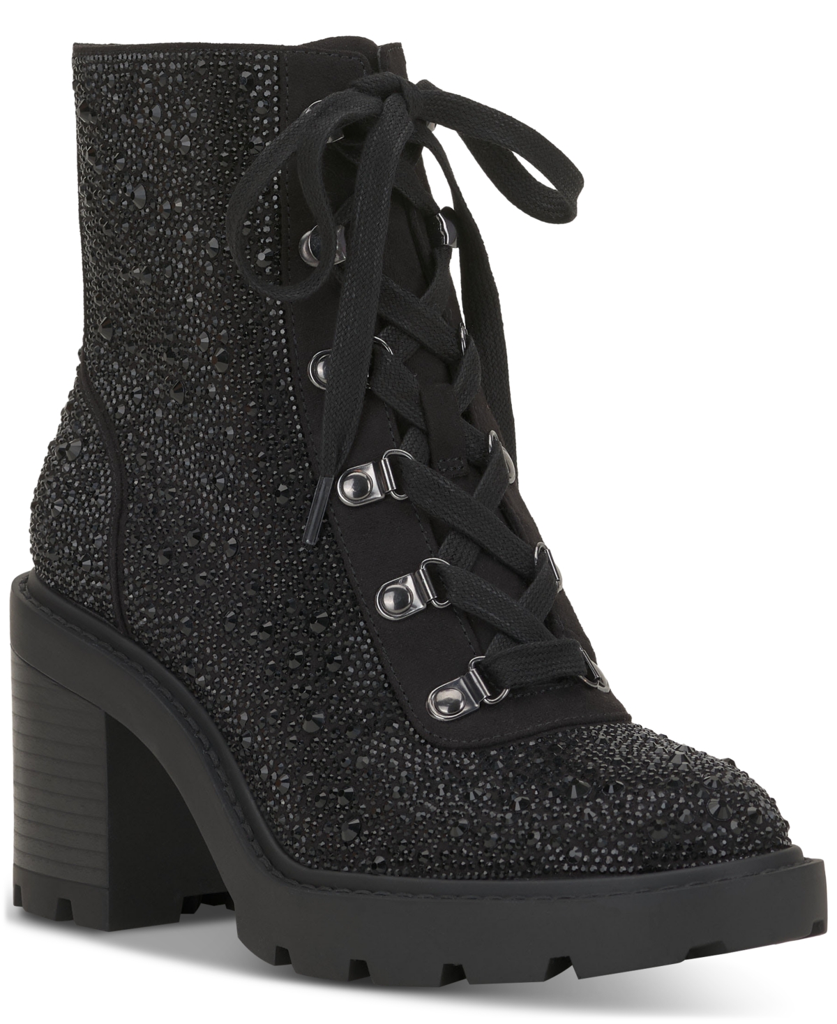 Women's Shada Embellished Lace-Up Booties, Created for Macy's - Ab Bling