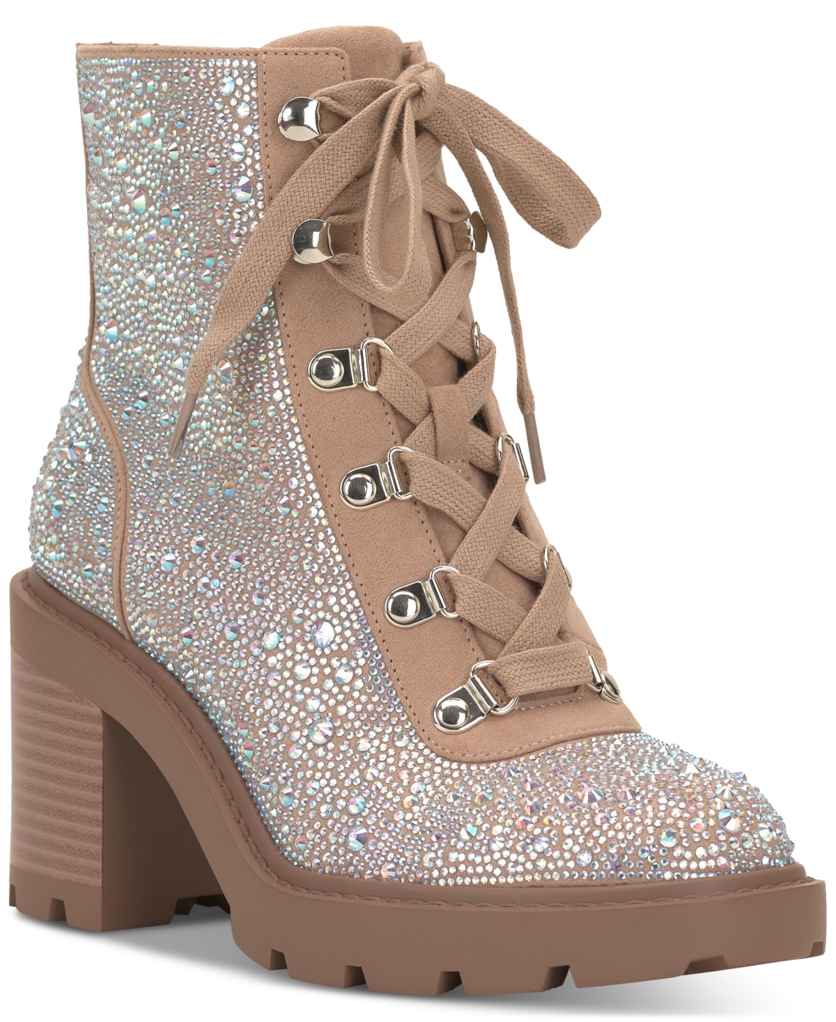 Macy's lace up boots discount
