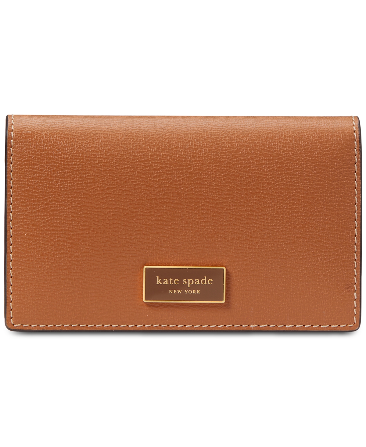 Katy Textured Leather Small Bifold Snap Wallet - Allspice Cake