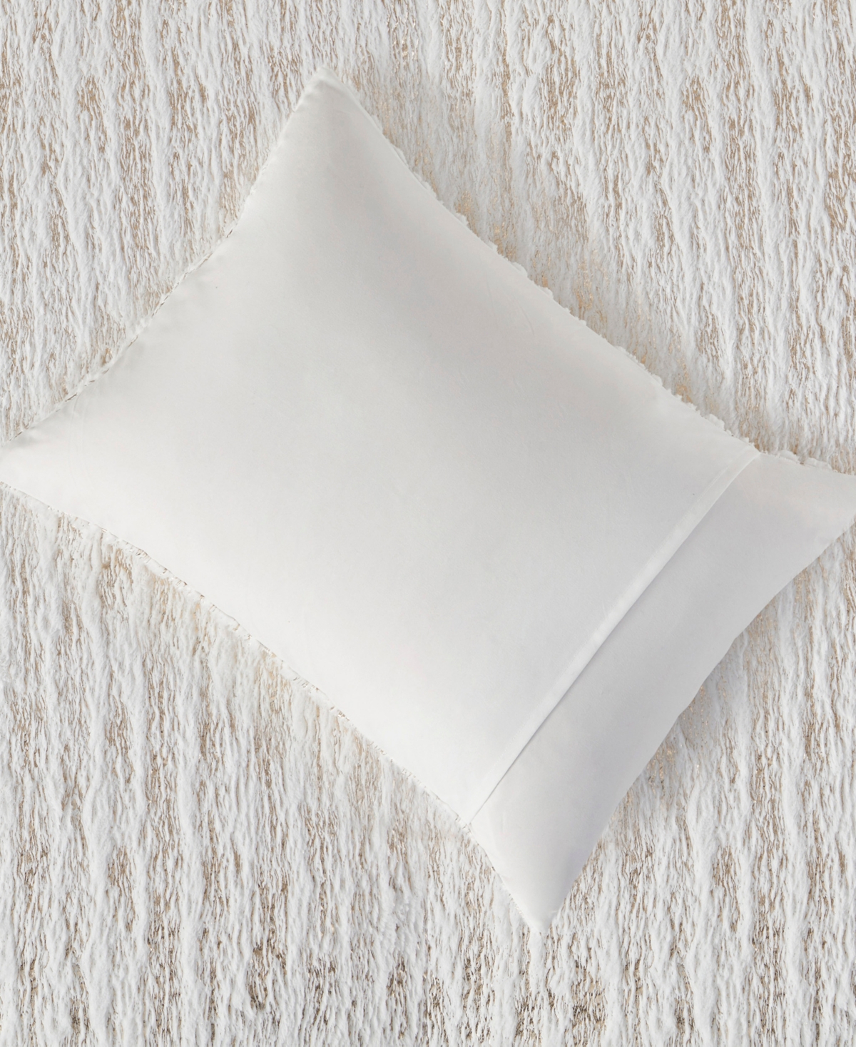 Intelligent Design Naomi Metallic Print Faux Fur 3 Piece Comforter Set, - Gold