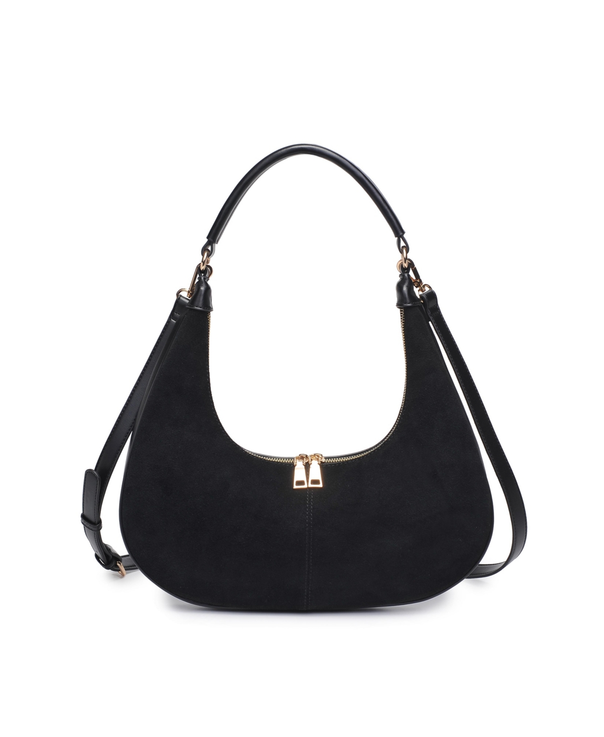 Moda Luxe Teresa Suede Shoulder Bag In Black