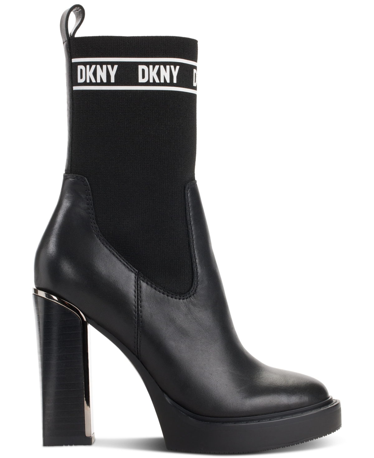 Dkny Women s Vilma Pull On Sock Booties Black White