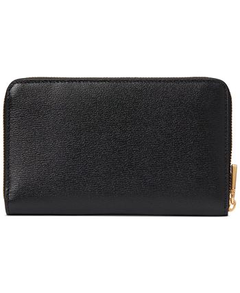 Kate spade black zip around wallet on sale