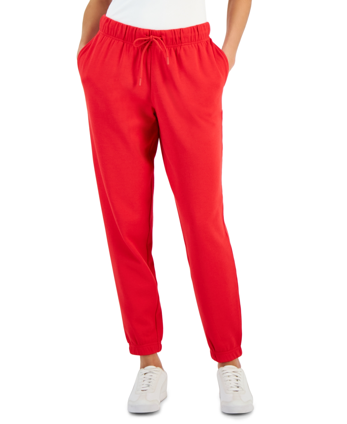 Id Ideology Women's Fleece Jogger Sweatpants, Created For Macy's In Gumball Red