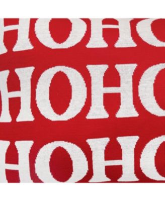Ho Ho Ho Reversible Knitted Christmas Throw Pillow, 14" x 22"